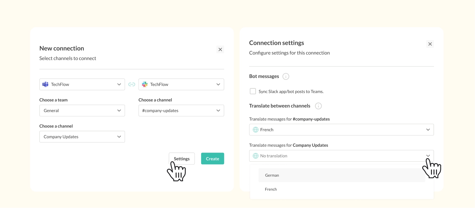 ai tools channel translation settings